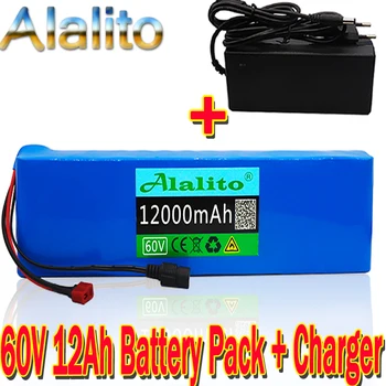 

60V 12AH 1000W Lithium ion Battery 67.2V 12000mAh electric bike battery electric wheelchair battery e motorcycle battery+charger