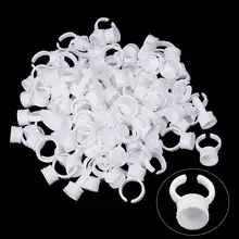 300PCS Tattoo Rings Cups Disposable Large Makeup Rings Tattoo Glue Holder Tattoo Ink Ring Adhesive Makeup Glue Rings Plastic