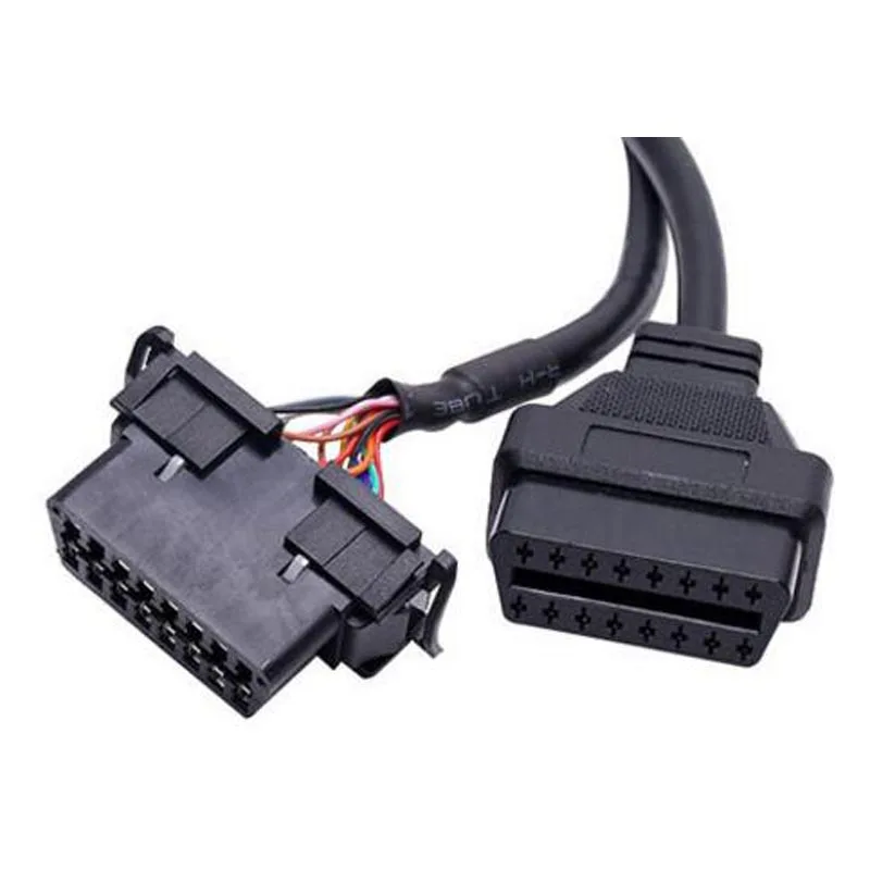 50 см 16 Pin OBD OBD2 OBDII сплиттер удлинитель Y КАБЕЛЬ J1962 штекер к двойной J1962 женский оснастки в универсальный кронштейн подходит