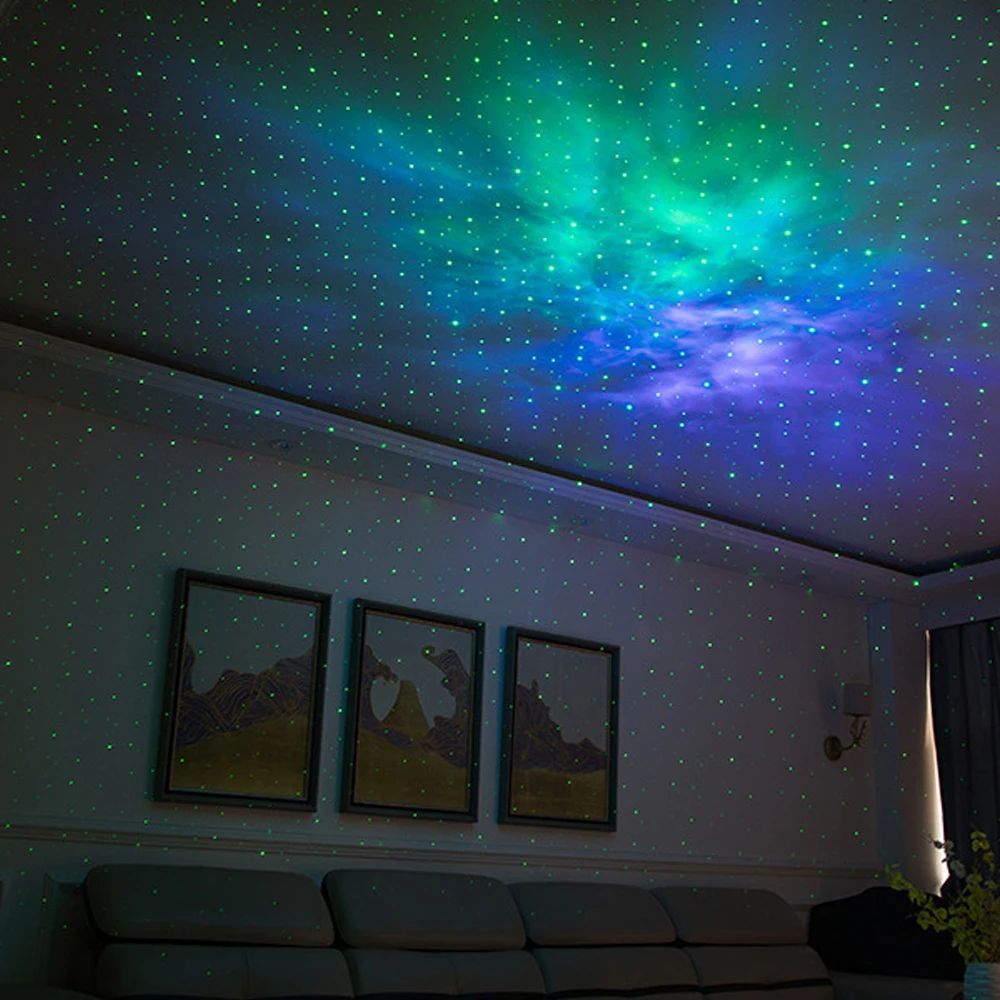 Laser Galaxy Starry Sky Projector Rotating Water Waving Night Light Led Colorful Nebula Cloud Lamp Atmospher Bedroom Beside Lamp 1