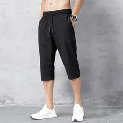Bermuda en Nylon Fin pour Hommes, Sous Vêtement d'Été, Pantalon 2021, Séchage Rapide, Plage Noir, Longs Shorts, Collection, 3/4 