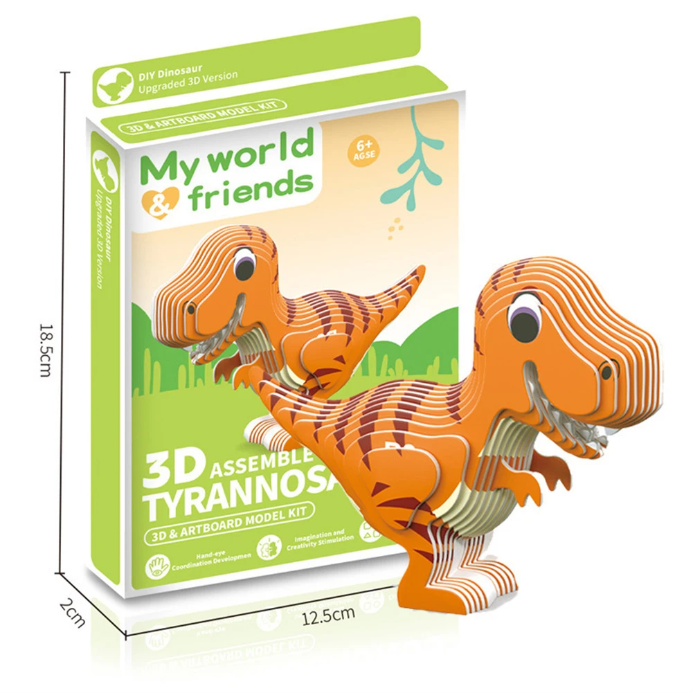 DIY Toys 3D Jigsaw Puzzle Cartoon Paper Model Animal Dinosaurios ...
