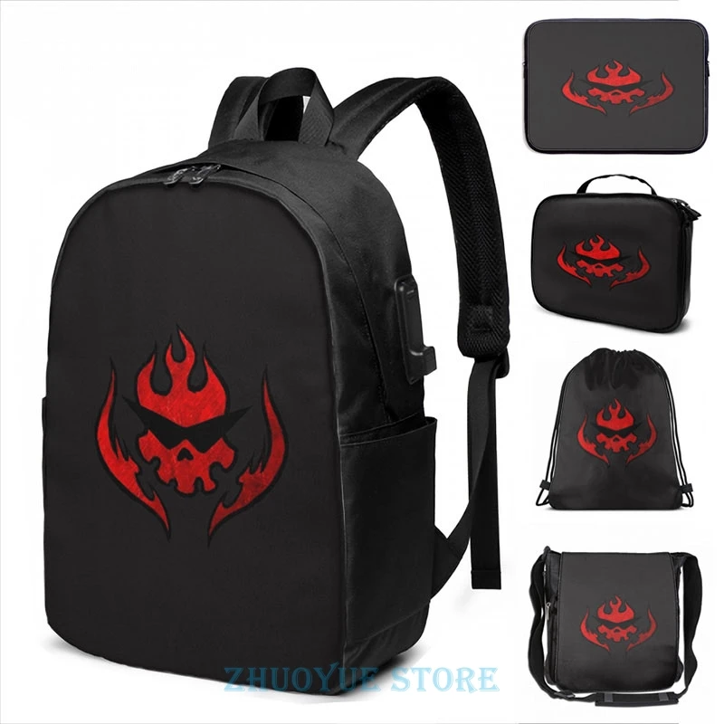 Мужской рюкзак с эмблемой Team Dai-Gurren 9 8 (Tengen Toppa Gurren Lagann) USB-зарядкой школьные сумки