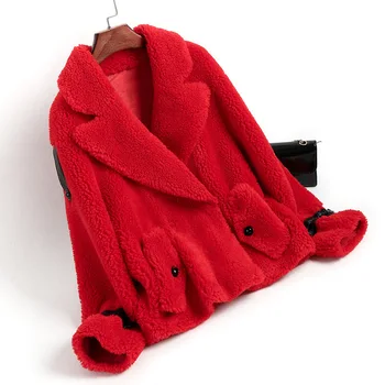 

Autumn Winter Coat Women Clothes 2020 Streetwear Real Fur Coat Wool Jacket Korean Vintage Sheep Shearling Abrigo Mujer ZT3355