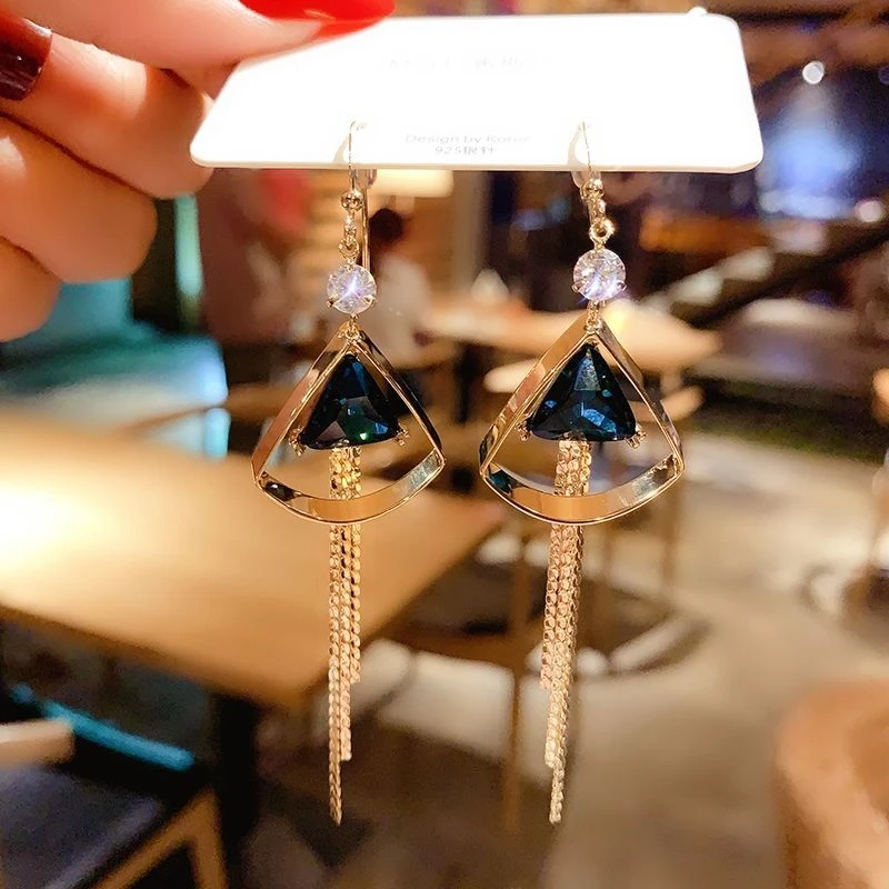 Pendientes colgantes de flores con para mujer, aretes sencillos y elegantes, moda coreana, joyería para fiesta de con forma gota| - AliExpress