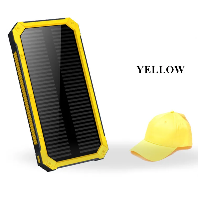 yellow 20000mah Xiaomi бренд Солнечный внешний аккумулятор 20000 мАч водонепроницаемый внешний аккумулятор портативный аккумулятор для Xiaomi Iphone - Цвет: yellow 20000mah
