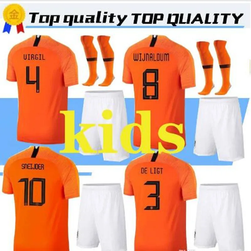 2019 футбольные футболки из Нидерландов детские DE JONG LIGT VAN DIJK |