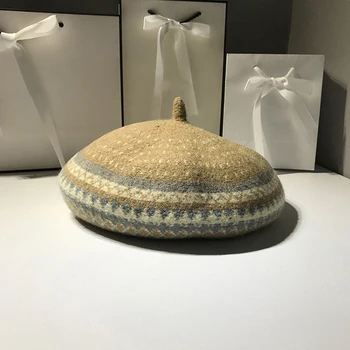 

Hat women 2020 autumn and winter new retro pattern beret literary painter hat