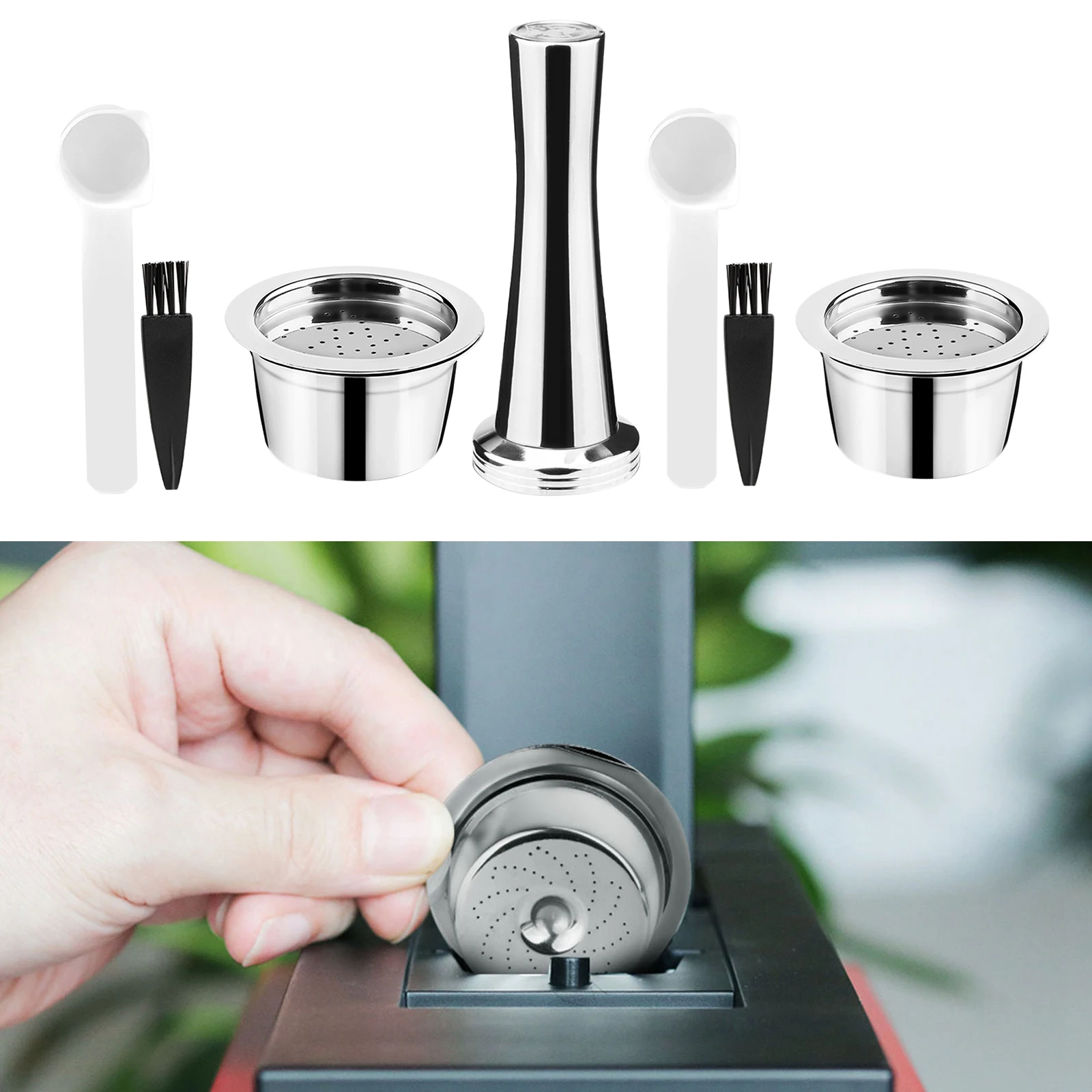 Reusable Stainless Steel Capsules Refillable Pod Compatible Fit for ALDI Expressi K-fee Coffee Machines Reusable Stainless Steel Capsules Refillable Pod Compatible Fit for ALDI Expressi K-fee Coffee Machines