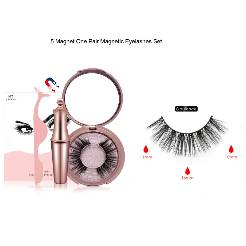1 pair opulence set 5 магнитных ресниц двойной слой накладные ресницы Магнитная подводка для глаз магниты без клея натуральные Мягкие Накладные ресницы удлинение 2 пары - Цвет: 1 pair opulence set