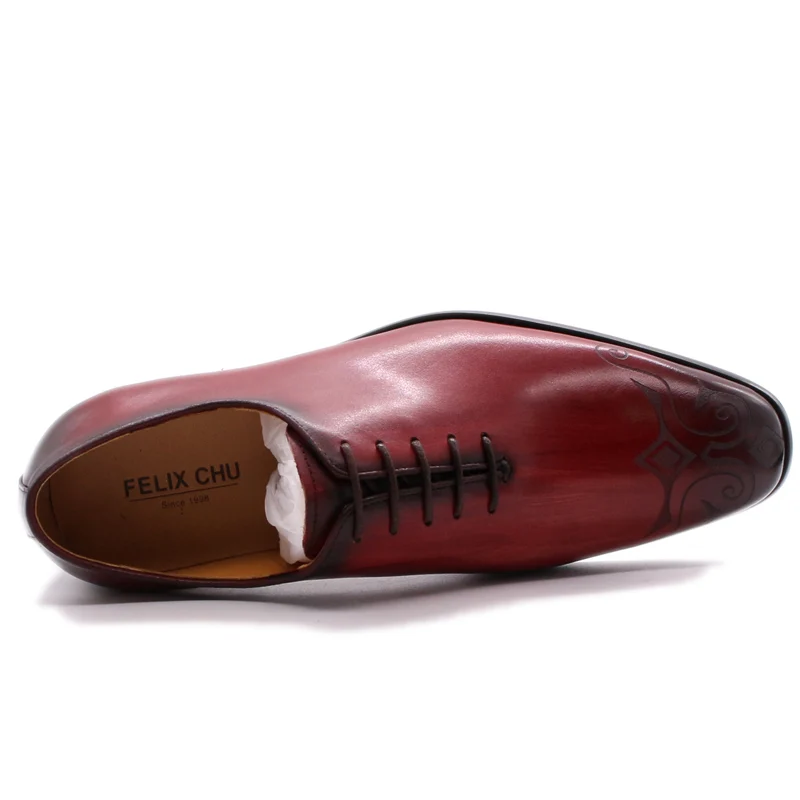 Классические роскошные мужские туфли-оксфорды мужские красные модельные туфли из натуральной кожи, Раскрашенные вручную, на шнуровке Свадебные вечерние туфли