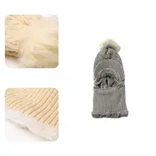 

Chic Knitted Hat Decorate Woolen Yarn Obstruct Cold Effective Winter Caply Beanie Hat Balaclava