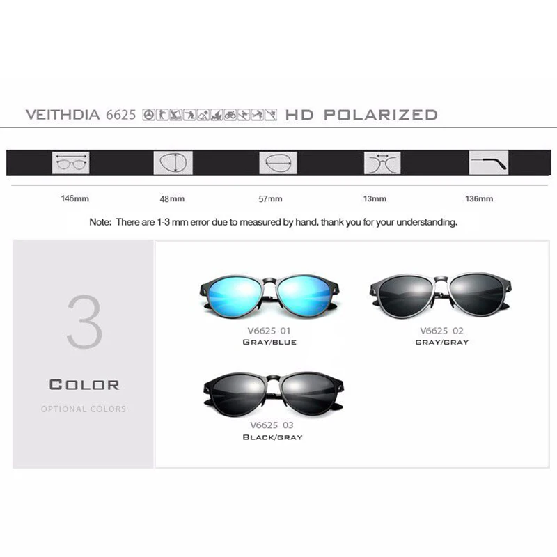 Бренд veithdia 2 шт. пакеты алюминиево-магниевые фотохромные солнцезащитные очки поляризованные UV400 Линзы Аксессуары мужские солнцезащитные очки