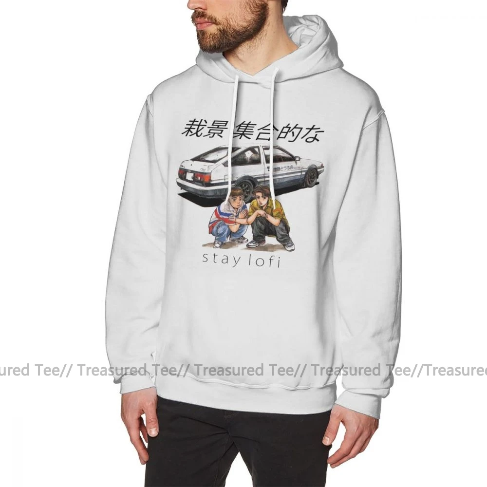 Initial D худи Initial LoFi толстовки черный пуловер размера XXL худи мужские хлопковые классные осенние длинные уличные толстовки - Цвет: White
