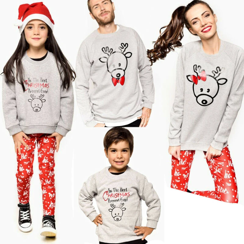 Vetements Assortis Pour Famille Pull De Noel En Forme De Cerf Pour Papa Maman Enfants Chemise Aliexpress