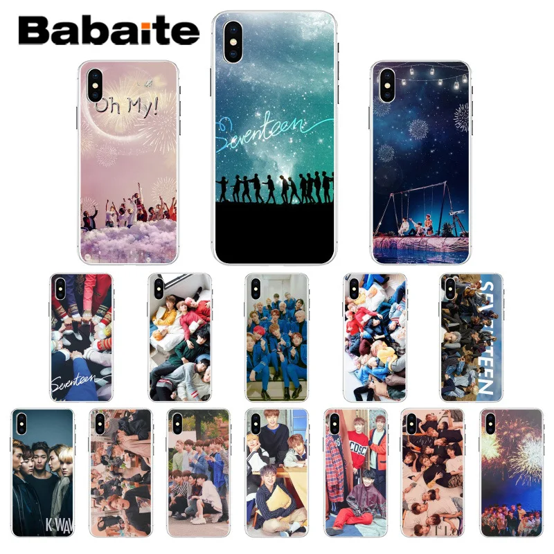 Корейский Kpop Seventeen ТПУ Мягкий силиконовый чехол для телефона iPhone X XS MAX 6 6s 7 7plus 8 8Plus