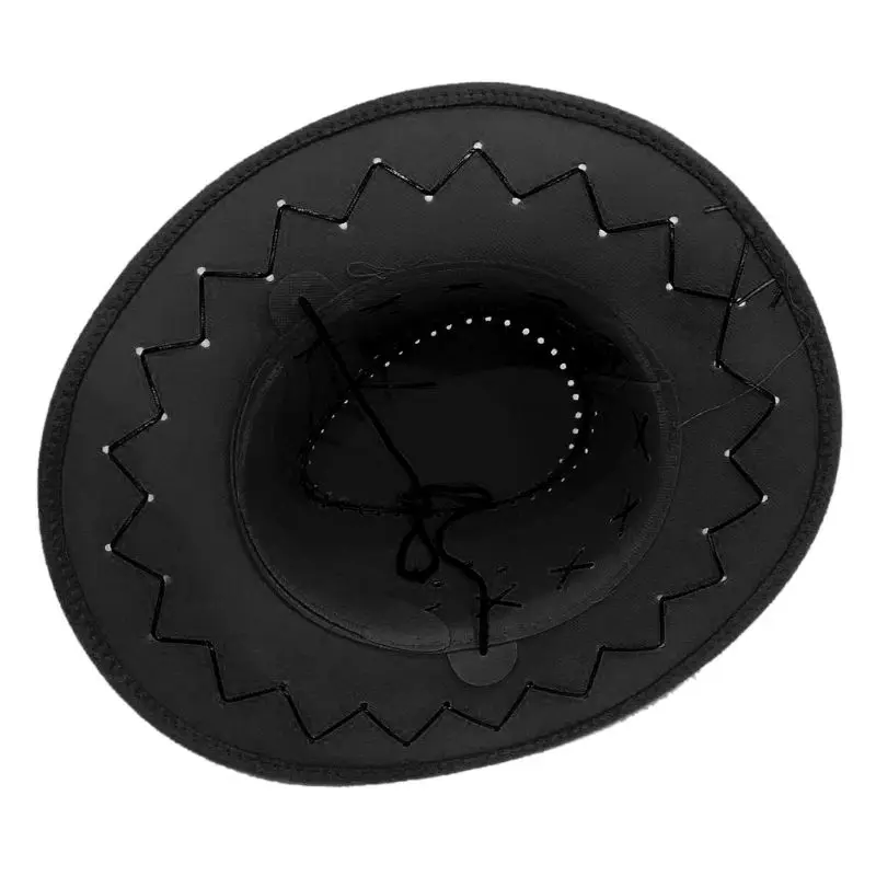 Шерстяная фетровая ковбойская шляпа для женщин и мужчин с широкими полями, ковбойская коса, головной убор, кепка C6UD