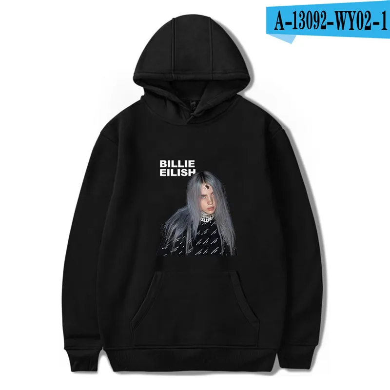 Женская одежда для девочек Billie Eilish, костюм, белая толстовка с капюшоном, толстовка, свободные толстовки с капюшоном, Осенние K-pops Harajuku, сексуальные топы в стиле хип-хоп - Цвет: Style 25