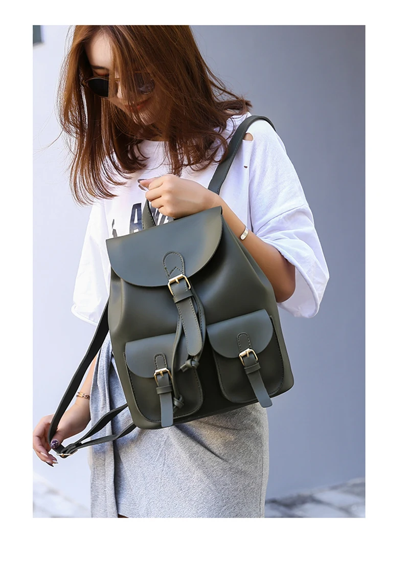 RURU рюкзак из натуральной кожи с изображением обезьяны, вместительные мягкие сумки на молнии, женские рюкзаки, одноцветные дорожные сумки, женская сумка