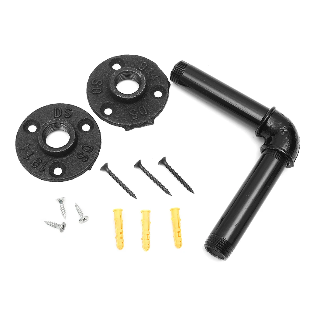 

2PCS Pipe Shelf Bracket Iron Industrial Pipe Shelf Bracket Mounting Bracket Holder Storage Holders Racks Home