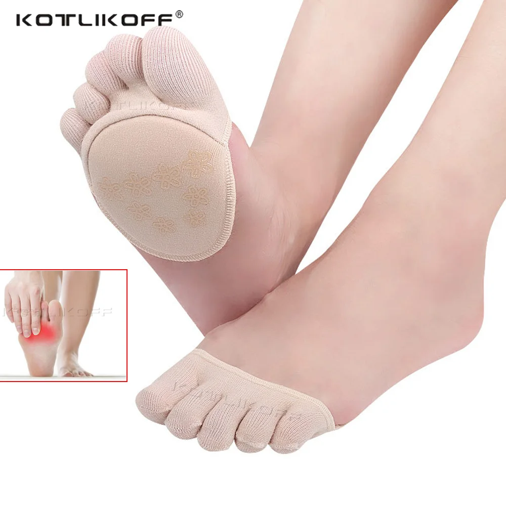 KOTLIKOFF Cotton Half Insoles Pads Foot Care Insoles Forefoot Pain Relief Massaging Metatarsal Toe Support Pads Forefoot