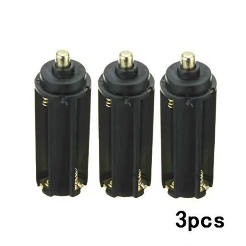 

3pcs Plastic 3 x AAA Battery Holder Black Cylindrical Adapter Tube 3A Battery Holder Box Case for 18650 Flashlight Torch Lamp