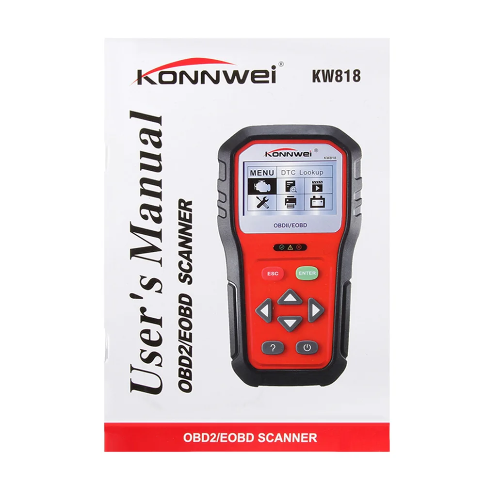 Vehemo KW818 Улучшенный OBDII ODB2 Автомобильная Марка EOBD диагностический сканер 12 В проверка тестером батареи двигателя автомобильный инструмент для чтения кода
