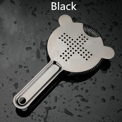 Superior Cocktail Strainer with Stabilizing Prongs and Large Spring Design, Premium 304 Stainless Steel (Black)