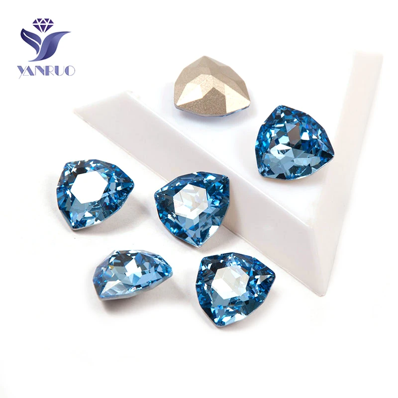 Light Sapphire Yanruo 4706 Trilliant сшитые камни стразы K9 сшитые стеклянные поделки камни страз на одежде - Цвет: Light Sapphire