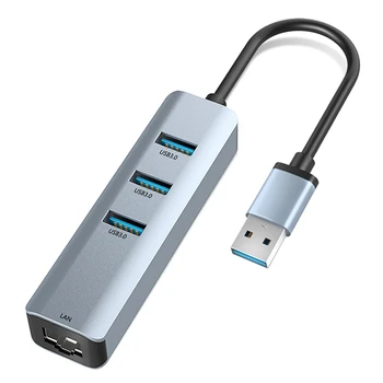 

USB C Hub Splitter Ethernet RJ45 Gigabit Ethernet Adapter Free Drive USB-C Splitter Multiport USB 3.0 Ports For Laptop