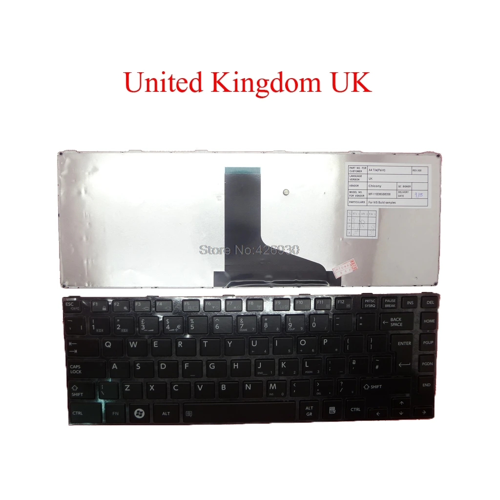 Ноутбук US UK TR FR CA KR JP клавиатура для Toshiba Satellite L800 Английский Великобритания Турция