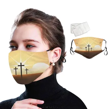 

Outdoor 1 PC New Washable Print Cross Pattern Face Mouth Mask Cotton Adult Kids Anti Dust Respirator Windproof Mascarillas