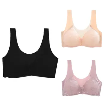 

Women Bra Front Buckle Without Steel Ring Bra Ladies Seamless Underwear Lace Bra U-shaped Beautiful Back Receiving Breastfeedin
