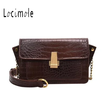 

XXXXX Fashion Women Bags Chain Shoulder Messenger Bag Crocodile Pattern Vintage Small Square Crossbody Bags PU BIZ020 PM49