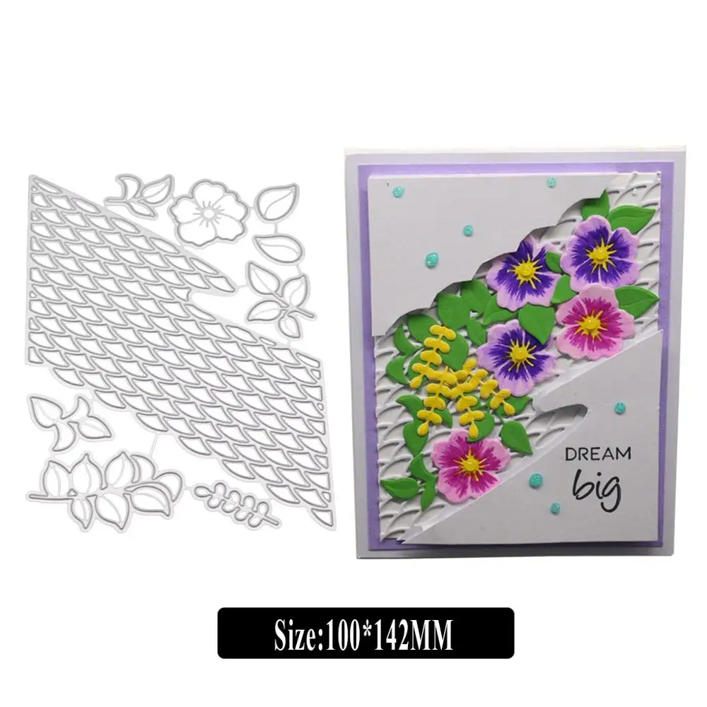 

Irregular Background Cutting Dies for Card Making, URYKE Die Cuts Stencil Metal Pattern Template for DIY Embossing Scrapbooking