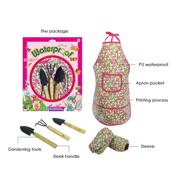 

Brain Game Hot Children's Waterproof Apron Garden Tool Set Eating Garb Bib Cuff Early Childhood Enlightenment Educational Toys