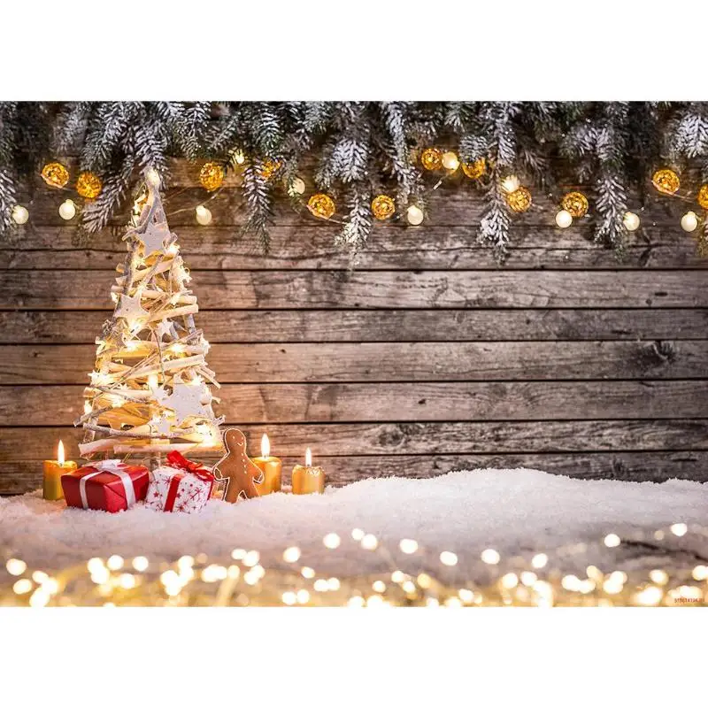 Christmas Background Cloth Photo Studio Backdrops New Year Party Snow Tree Family Decoration Accessories 0.9X1.5m | Дом и сад