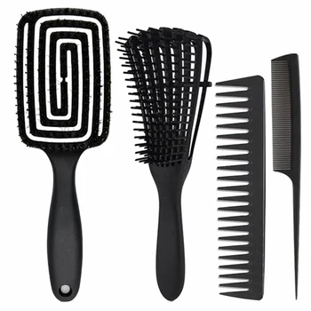 

4X Detangling Brush Detangler Hair Scalp Comb Styling Wet / Dry Curly Natural Hair