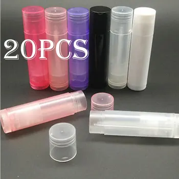 

20pcs x 5ml/5g Plastic Lipstick Tubes DIY Lip Balm Containers Empty Cosmetic Makeup Glue Stick Tubes