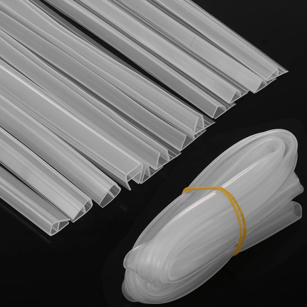 1M 6-12mm Silicone Rubber Window Glass Seal Strip F U h Shape Glass Door Sealing Strips Bath Home Door Weatherstrip Seal Strip