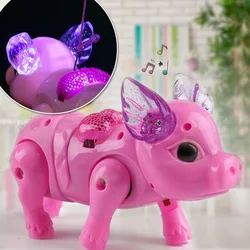 Cochon marcheur électrique de couleur rose avec lumière, jouet électronique drôle et Musical pour enfants, nouveau cadeau de Festival, jouets interactifs 