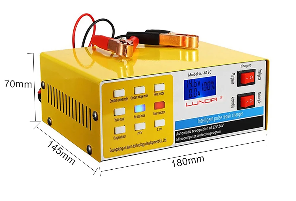 250V 200AH 자동차 배터리 충전기 5 단계 지능형 충전 스마트 펄스 자동 배터리 수리 12V/24V 트럭 오토바이에 대 한