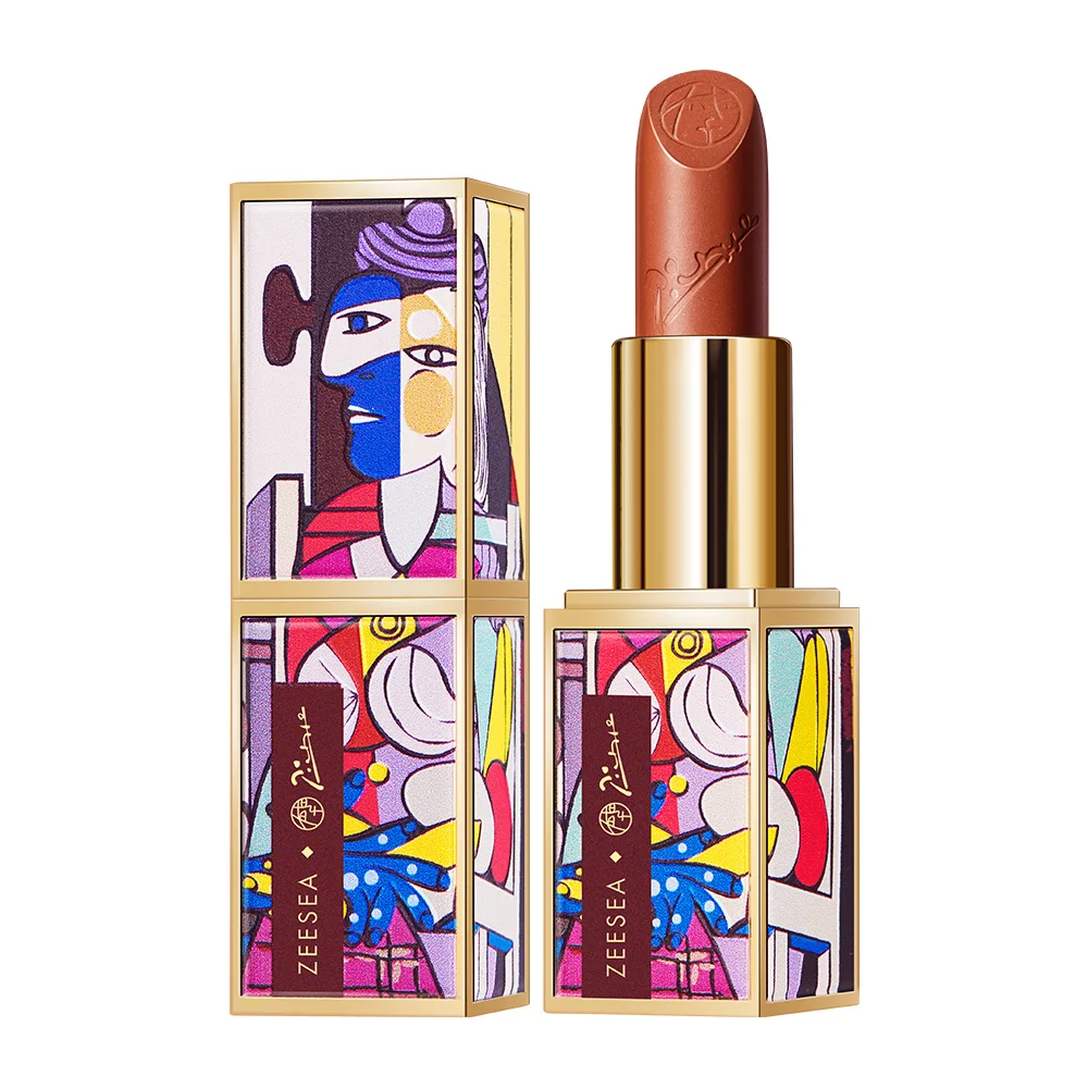 

ZEESEA Picasso Collection New 2 Colors LipStick Nude Matt Velvet Long Lasting Moisturizing Lip-rouge Pigmented Rich lбpiz labial