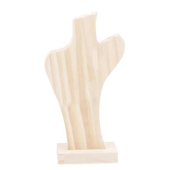

Unfinished Natural Wood Mannequin Bust for Necklace Jewelry Display Rack