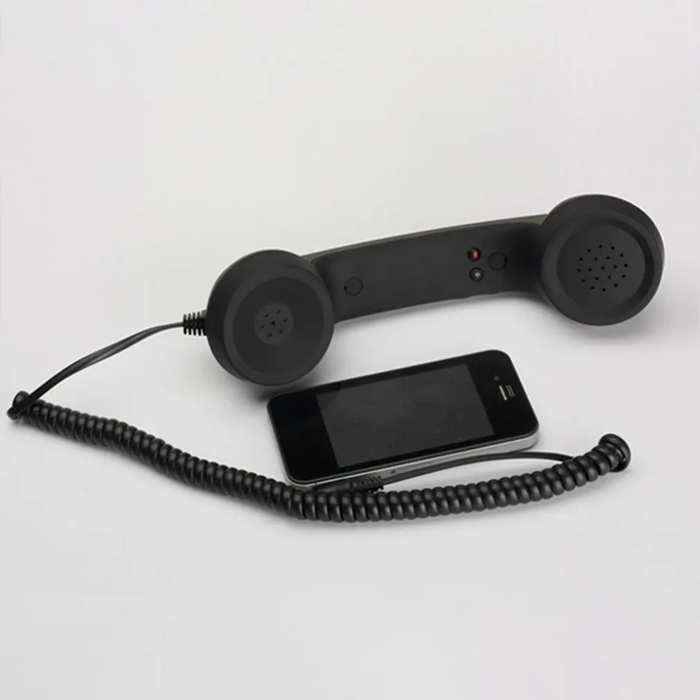 Classic Vintage Design Radiation Protection Phone Handset Mini Mic Speaker Phone Call Receiver for iPhone afbeelding