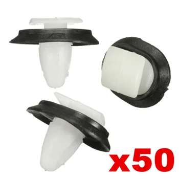 

71728806 Moulding Clip Parts 17mm Set Kit Car White + Black Plastic For Fiat Ducato Replacement 50pcs car accessories