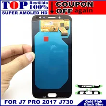 Регулировка яркости J730F lcd s для samsung Galaxy J730 J7 Pro, ЖК-дисплей, сенсорный экран, дигитайзер, сменная наклейка