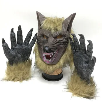

Halloween Wolf Head Mask Animal Costume Toys Masquerade Festival Prank Crazy Party Masks Horror Lifelike Vinyl PVC Cosplay props