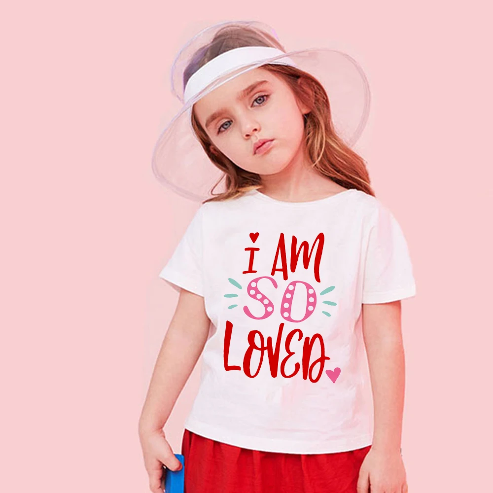 Детская футболка с надписью «I Am So Love» для мальчиков и девочек розовые футболки унисекс на День святого Валентина Детские футболки с надписью «Love» милые футболки с надписью «Love»