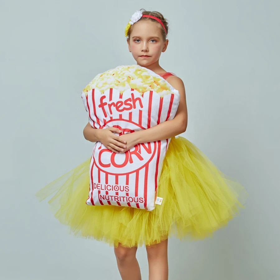 Fancy Popcorn Girl Tutu Dress Circus Birthday Outfit for Kids Food Costume Baby Photo Carnival Party Flower Tutu Dresses (6)
